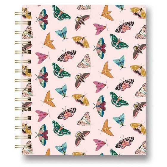 Floral Moth Medium Spiral Notebook