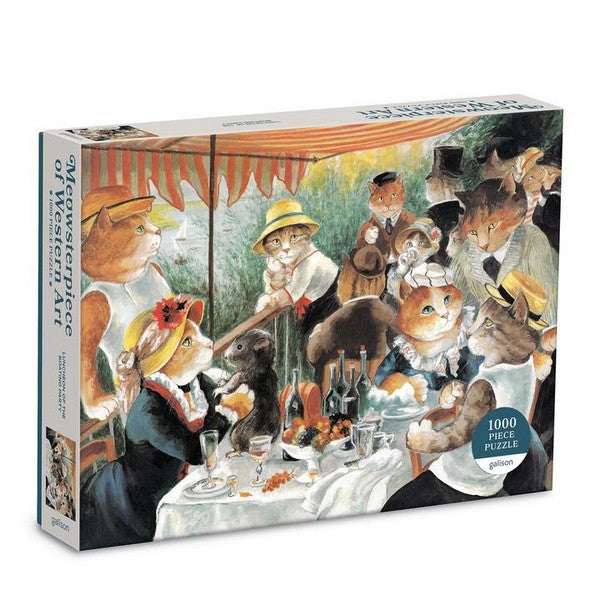 Meowsterpiece of Western Art: Luncheon of the Boating Party - 1000 Pieces