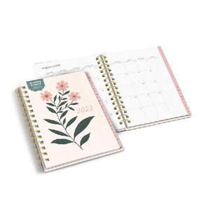 Studio Oh! 2023 12-Month Tabbed Spiral Planner | Pink Petals
