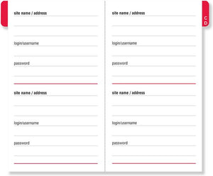 Black Pocket Size Internet Address & Password Logbook