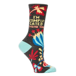 Blue Q Women's Crew Sock I'm Complicated Thank You | The Gifted Type