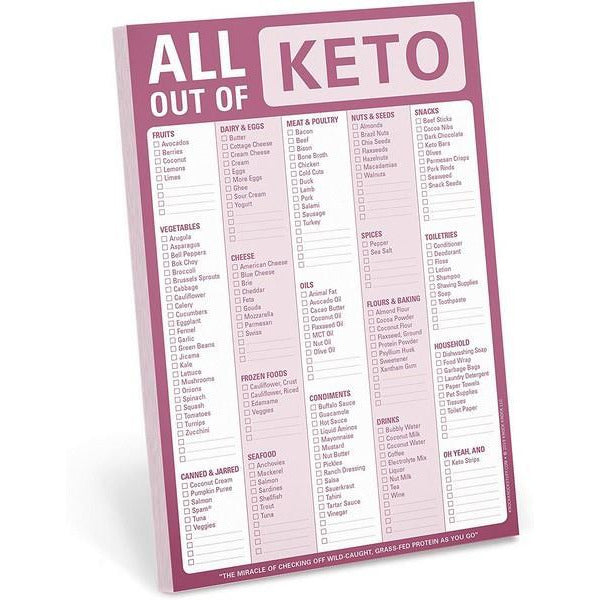 Knock Knock Notepad } All Out Of (Keto)