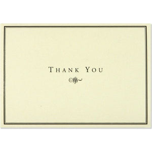 Black and Cream Thank You Notecards