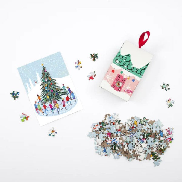 Galison 130 Piece Puzzle Ornament | Tree Skaters