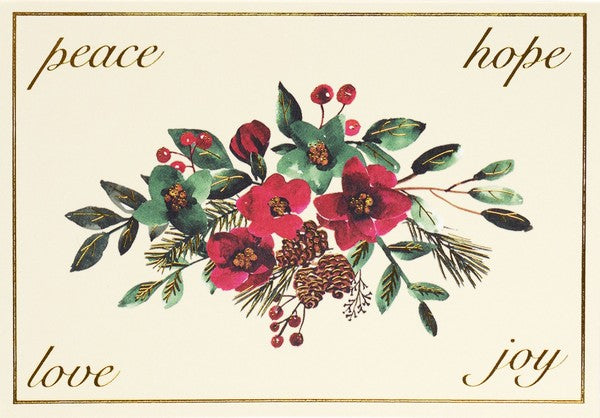 Winter Blooms & Berries Boxed Holiday Cards | Set of 20